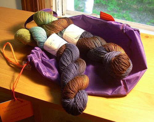 Go Knit pouch and Lorna's Laces