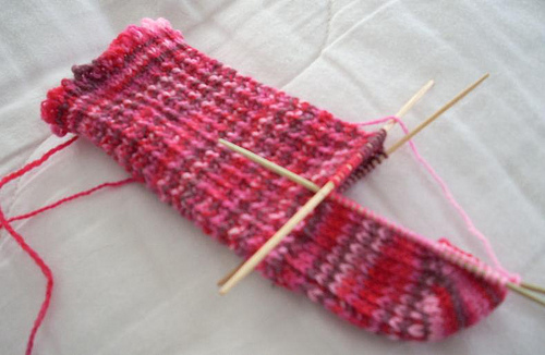 Pink Mistake Rib Sock 2/9