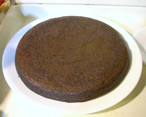 Flourless Chocolate Cake, Pre-Glaze